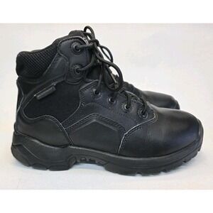 Mens Size 7 Interceptor Combat Ankle Work Boots Black Leather Waterproof